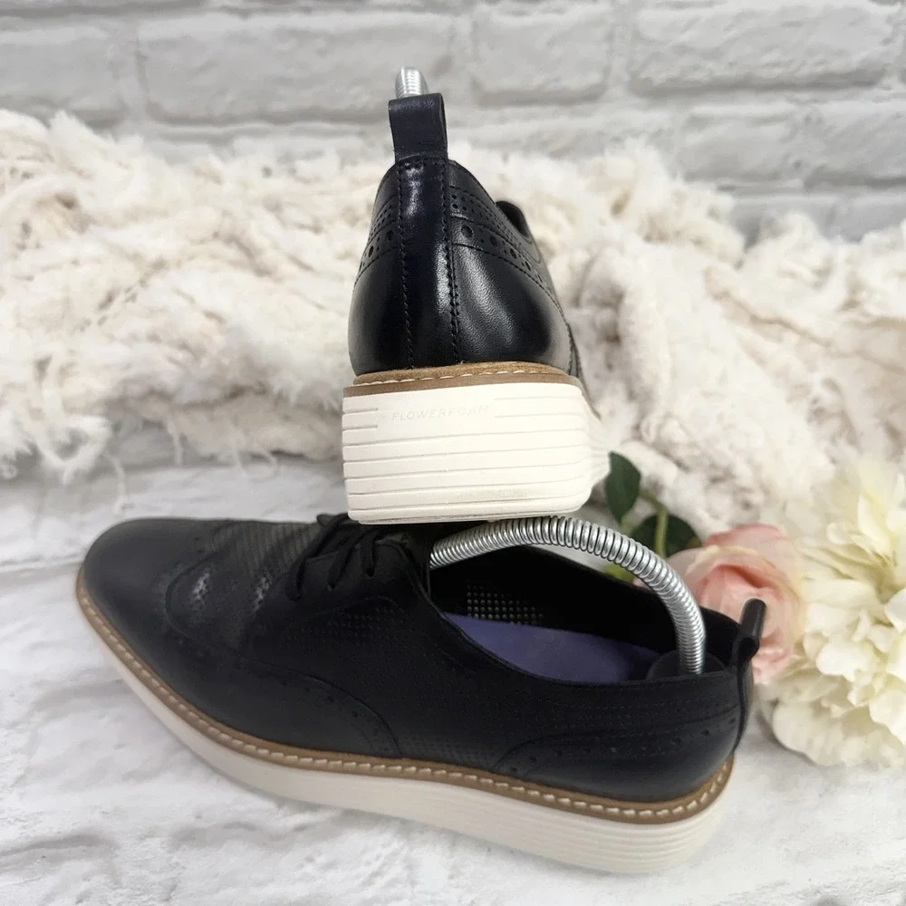 Cole Haan Øriginal Grand Black Platform Wingtip Oxford Shoes Womens Sz 9 B Nice!